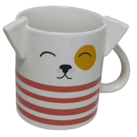 Target Coffee Tea Mug Pup 3D Ears Ceramic 16 Oz Parker Lane Dog Red Strippes Cup - Picture 8 of 8